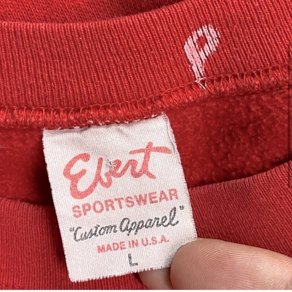 Vintage Ebert Sportswear Red Indiana University Hoosiers Crew Neck Sweatshirt L - Picture 3 of 15